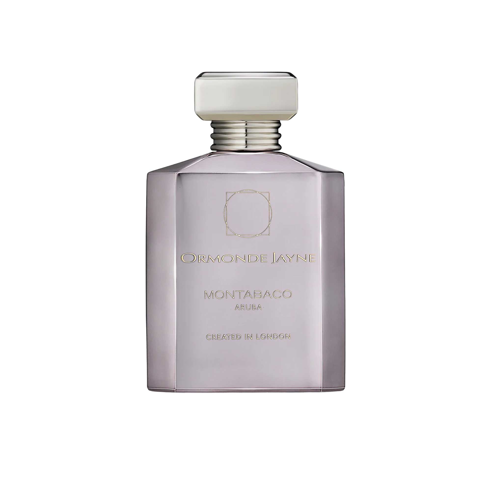 An 88ml smoky grey-to-clear gradient glass bottle of Ormonde Jayne Gatsby 22 Eau de Parfum, featuring gold lettering and topped with a tiered silver neck and rectangular silver cap.
