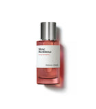 Maison Crivelli Musc Nurāsana Extrait de Parfum 100ml bottle displayed with its minimalist light grey metallic presentation box featuring coral-red text.