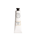 A white squeeze tube of Nicolaï Patchouli Intense Hand Cream featuring a black octagonal cap and the brand's classic circular logo.