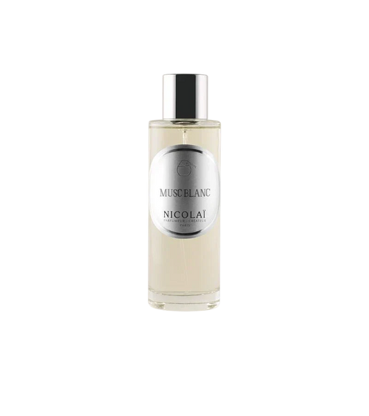 Perfume bottle with 'Eau Avenise Nicolai' label on a white background.