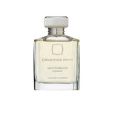 An 88ml clear glass bottle of Ormonde Jayne Montabaco Intensivo with a silver tiered neck and rectangular silver cap, filled with a light-colored fragrance.