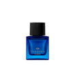 A 50ml square vibrant blue glass bottle of Thameen Rivière featuring gold lettering and topped with a textured black cylindrical cap.